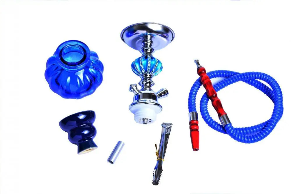 Glass Hookah Set with Ceramic Shisha Bowl Imitation Leather Hose Metal Charcoal Tongs Accessories Chicha Narguile Sheesha Set