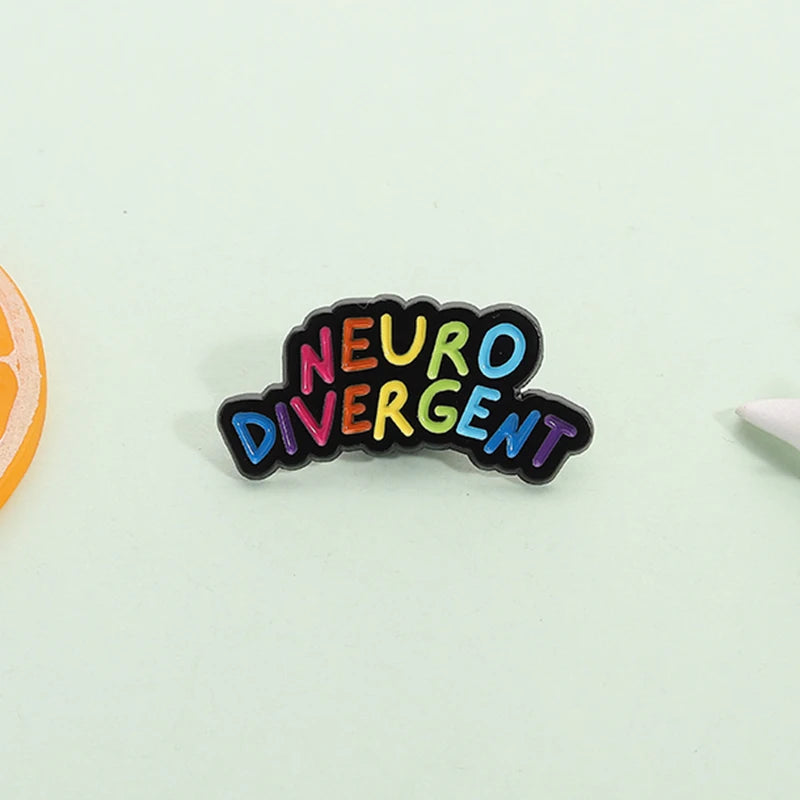 Autism Awareness ADHD Mental Health Enamel Pin Rainbow Neurodivergent Brooch Lapel Backpack Badge Jewelry Gift for Friends