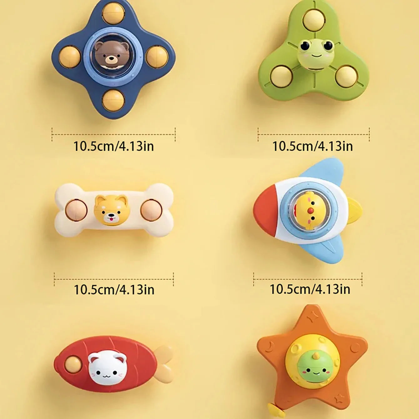Baby Soothe Toy Cartoon Airplane Soothe Baby Artifact Baby Bath Fun Sucker Spinner Early Education Table Games