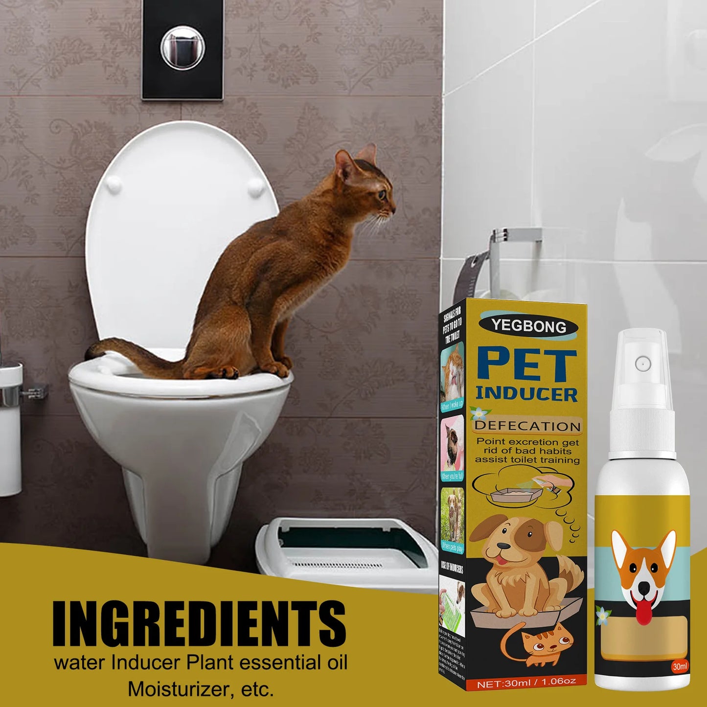 Pet Toilet Training Spray Puppy Positioning Defecation Cats Potty Training Indoor Outdoor Portable Location Dogs Spray Inducer