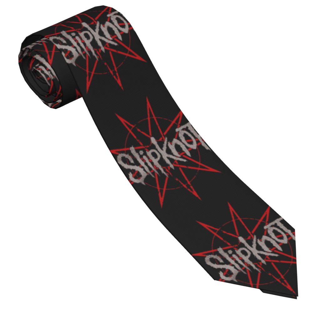 Slipknots Neckties Men's Customized Silk Heavy Metal Rock Music Gift Neck Tie for Office