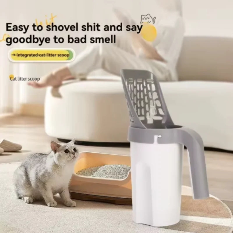 Cat Litter Shovel Scoop with Refill Bag For Pet Filter Clean Toilet Garbage Picker Cat Supplies Cat Litter Box Self Cleaning