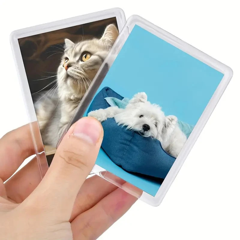 12/20/40Pcs Mini Blank Photo Frames Insert Fridge Magnets Magnetic Refrigerator Picture Frames