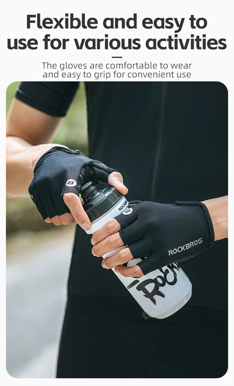 ROCKBROS Cycling gloves breathable half finger gloves racing bike gloves anti slip mountain bike gloves cycling equipment gloves