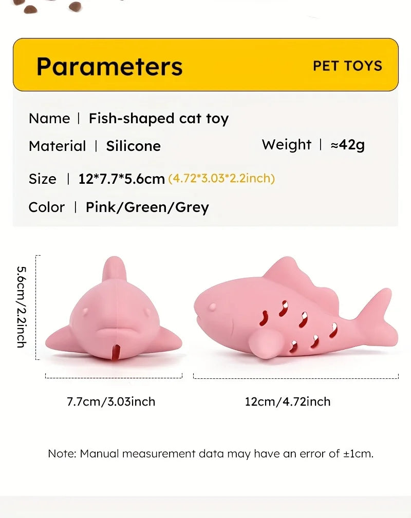 Pet's Chew Toy - Silicone Treat Dispenser Teeth Grinding & Mental Enrichment,  Bite-Proof for Small Pets, Vibrant Fish Design