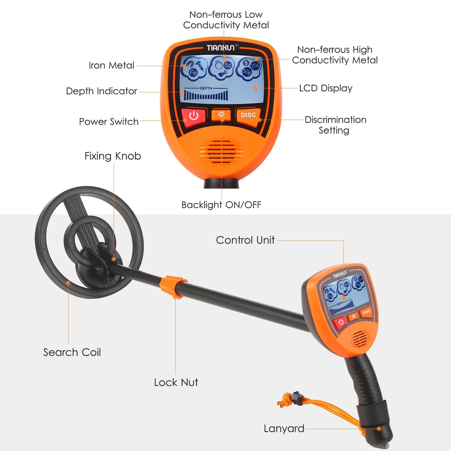 Metal Detector MD-1012 Underground Beach Treasure Hunter Detector Tool Gold Finder Metal Seeker Beginner Parents-Kids Gift