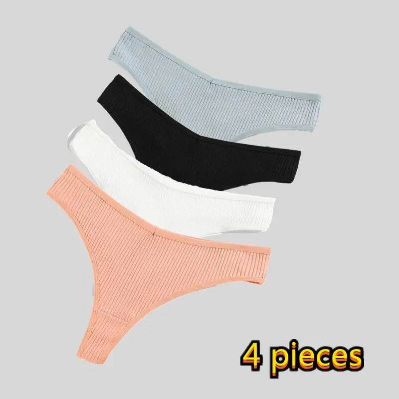 Ladies thong cotton comfortable underwear sexy panties low waist young girl thong solid color  lingerie shorts Woman clothes