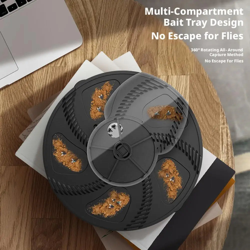 USB Electric Fly Trap Indoor Quiet Fly Catcher Automatic Rotating Insect Collector for Home Office Kitchen