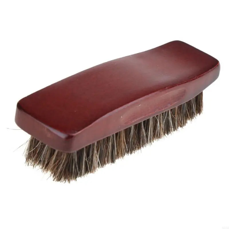 1pc Professional Wooden Handle Horse Hair Bristle Boot Shoes Buffing Brush