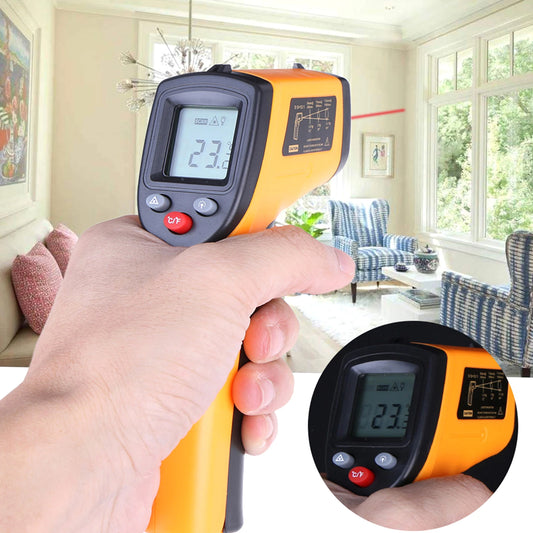 Digital Infrared Thermometer Laser Industrial Temperature Gun Non-Contact with Backlight -50-380°C（NOT for Humans）Battery not in