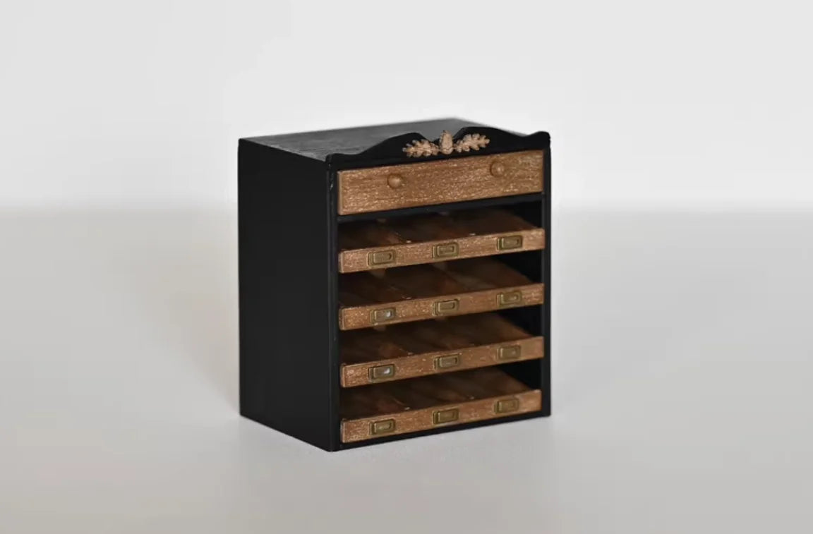 French Storage Furniture Set  StowCraft Realistic 9-Grid Cabinet Folding Garden Table Storage Display Unit 1/6 Dollhouse Diorama