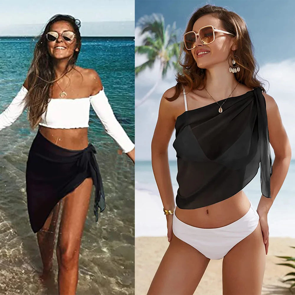 2 Piece Sets Swimsuit And Shorts Women Summer Long Sleeve Bathing Suit Bikini Set Beach Cover Up Swimming Suit Купальни