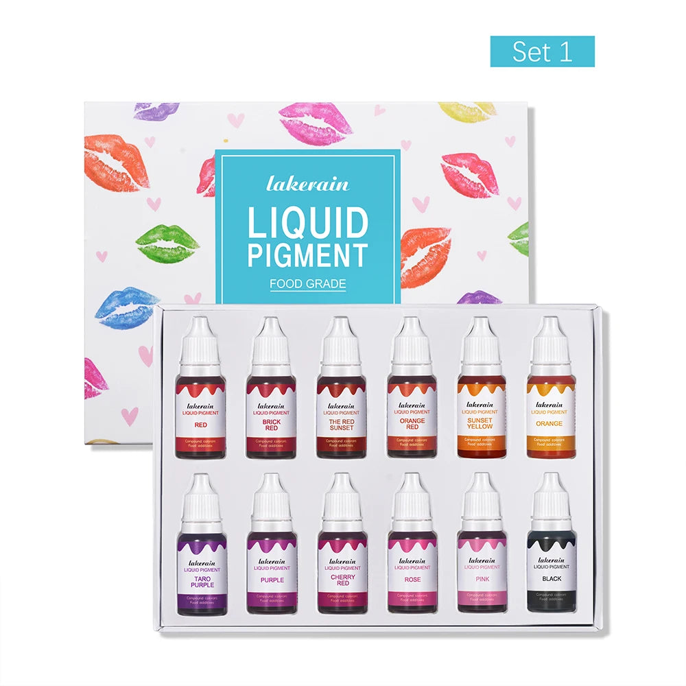 Liquid Pigment Diy Homemade Lipstick Dyes Making Coloring Safe Colorants for DIY Lip Gloss Candle Soap Making Water Oil Dual Use