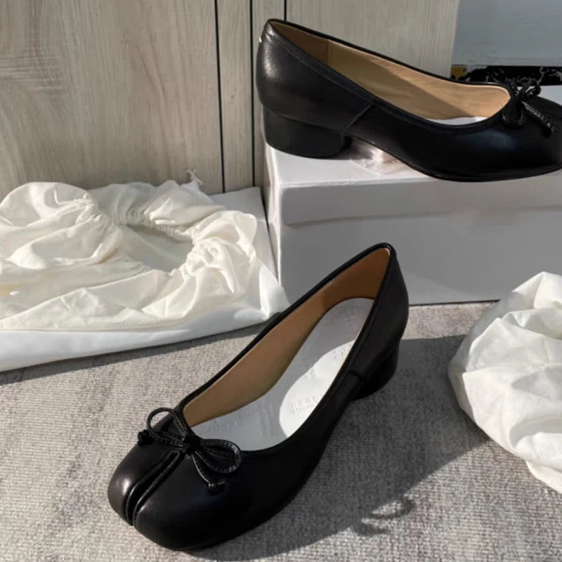 2026 New Women Pumps Fashion Split Toe Shoes Woman Luxury Brand Design Women Caucal Shoes Ins Style Elegant High Heels Female