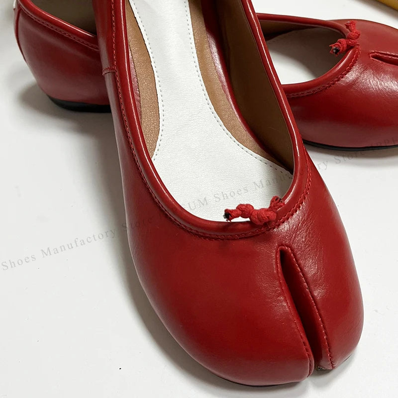 IPPEUM Tabi Footwear Shoes For Women 2026 New Fashion 36-44 Plus Size Ballet Flats Shoes With Split Toe