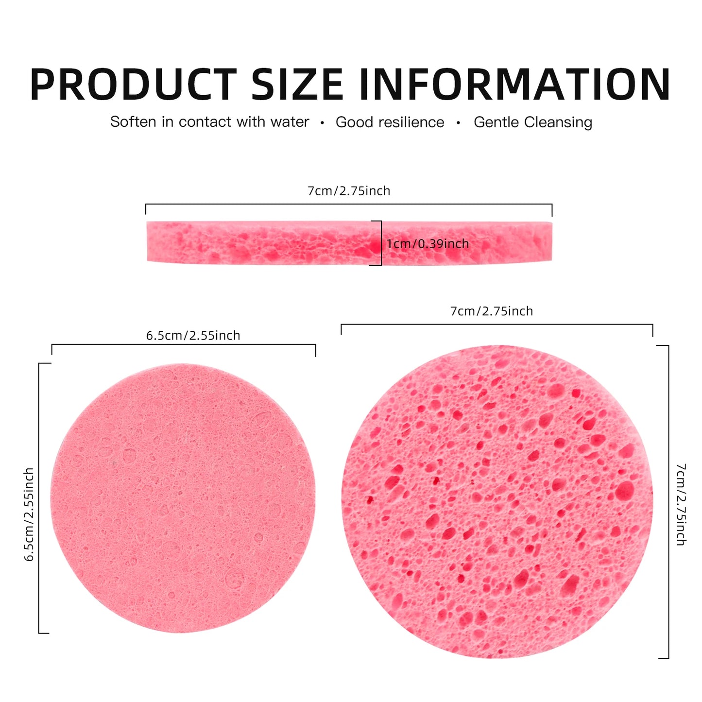 25pcs Compress Face Wash Puff Natural Wood Pulp Sponge Face Wash Puff Foaming Face Puff Cosmetic Puff Face Cleansing Sponge