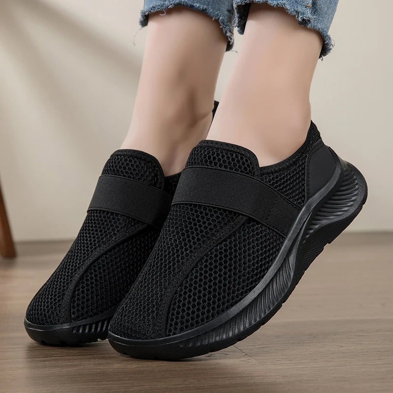 Wide Toe Box Elderly Shoes Comfort Walking Sneakers Diabetic Shoes Orthopedic Bunion Swollen Foot Hallux Valgus Thumb Eversion