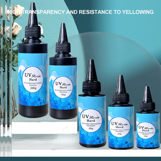 UV Resin Glue 10g/20g/50g/100g/200g Epoxy Resin and UV Lamp High Transparency Fast Drying and High Hardness for DIY Jewelry