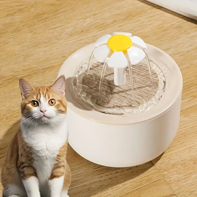 1L USB Pet Water Fountain with Pump & Filter Anti-Dry Burning Cat Water Dispenser Auto Recirculating Pet Water Flow Drinker