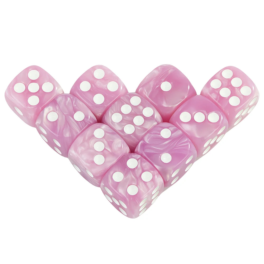 Marble Effect D6 Dice 10pcs 16mm Board Game Dice for Club Party DND RPG Board Game Bar Table Accessories