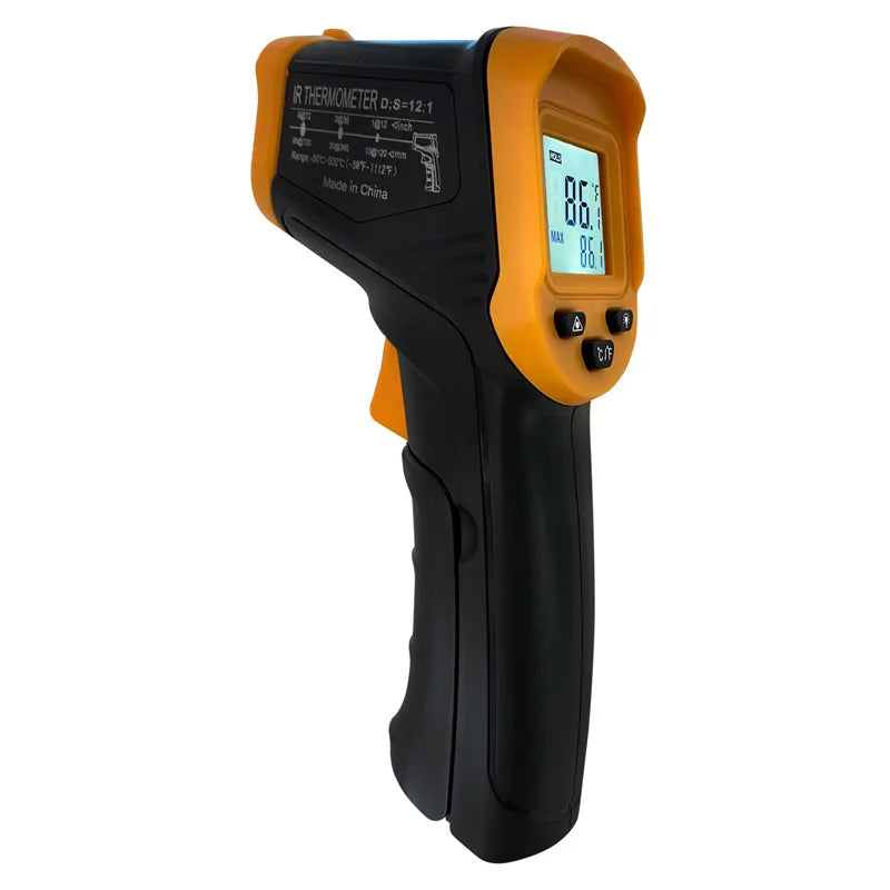Infrared Thermometer Gun -50-600℃ Digital with Adjustable Emissivity IR Laser Temperature Gun Non-contact Pyrometer Industrial