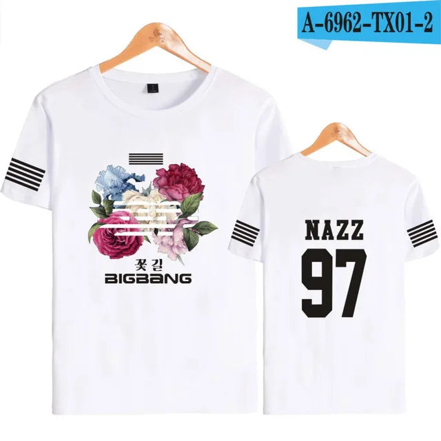 BIGBANG T Shirt Kpop G DRAGON T.O.P T Shirt Women Men Summer Short Sleeve Tee Korean Popular Fashion Gdragon Clothes For Fans