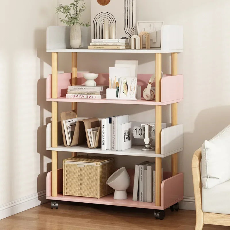 Modern Office Staggered 6-Shelf Luke Bookcase Storage Shelves  Kids Bookshelf Bookcase Display Libreria Mobile Library Furniture