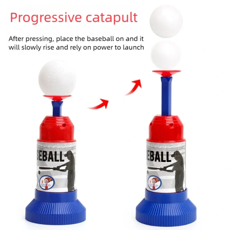 Hot-Selling Baseball Launcher Toy, 2-in-1 Foot-Operated/Manual Press Ball Pitching Machine, Interactive Baseball Training Game for Young Children, Outdoor Sports Toy, Indoor and Outdoor Interactive Sports Game for Kids, Kinde