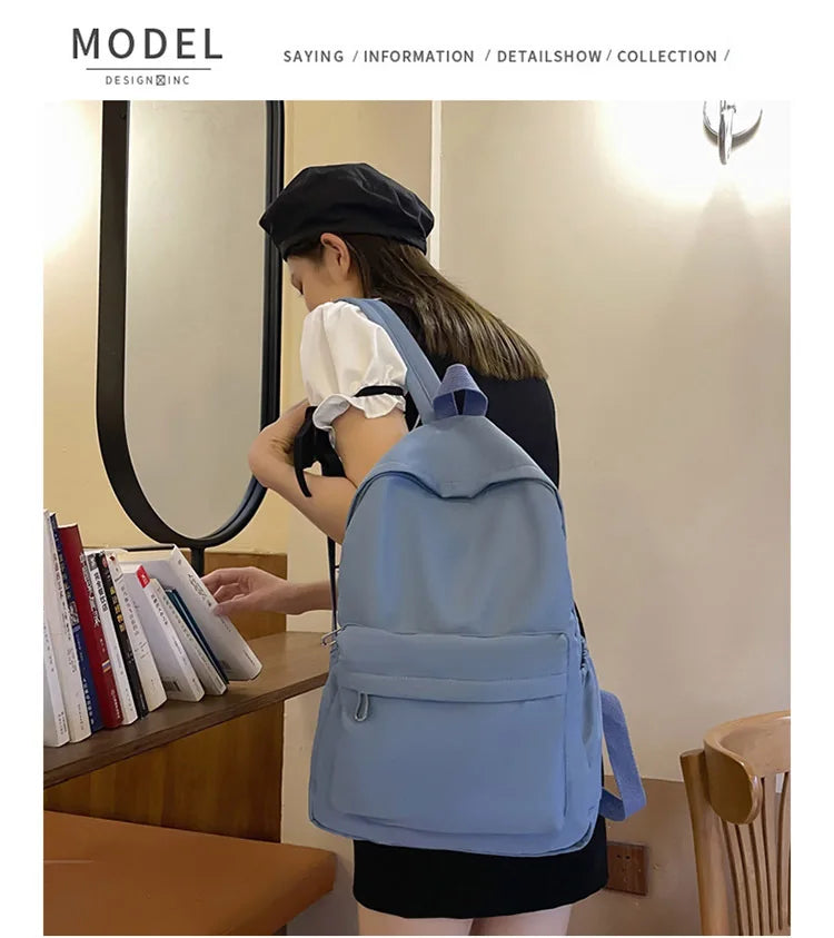 Fashion Canvas Backpack for Women Anti-theft School Shoulder Bag for Teenage Girls New Style Female School Backpack