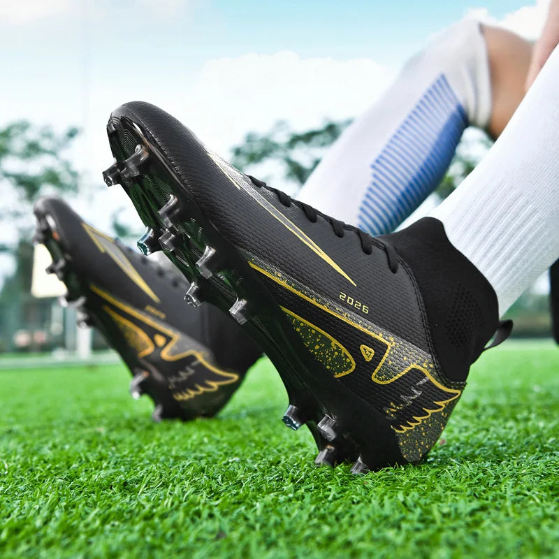 Men's High Ankle Soccer Shoes Ultralight Non-Slip Sports Outdoor Football Boots Indoor High-Quality Futsal Non-Slip