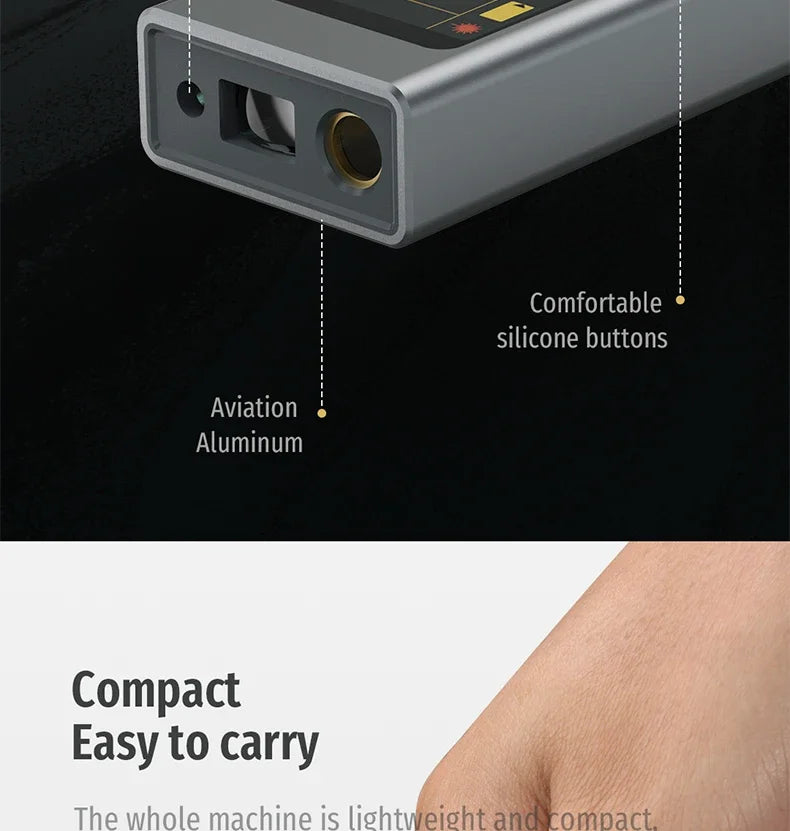 DUKA ATuMan Mini Laser Rangefinder LS6 40m Distance Angle Meter Measuring Tools Portable Rechargeable with Laser Line Marker