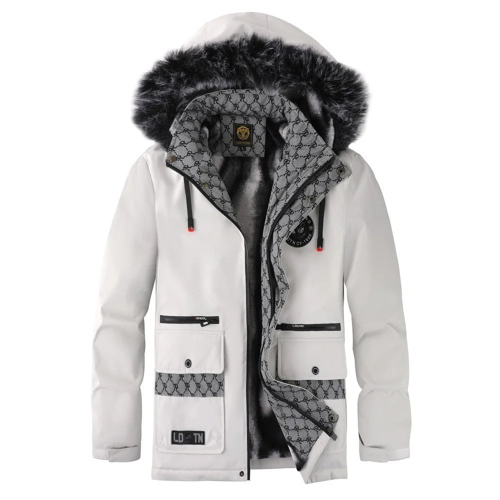 Winter Men Hooded Fur Collar Winter Coats Down Jackets High Quality Male Thicker Windproof  Warm Parkas Hombre Casual Jackets