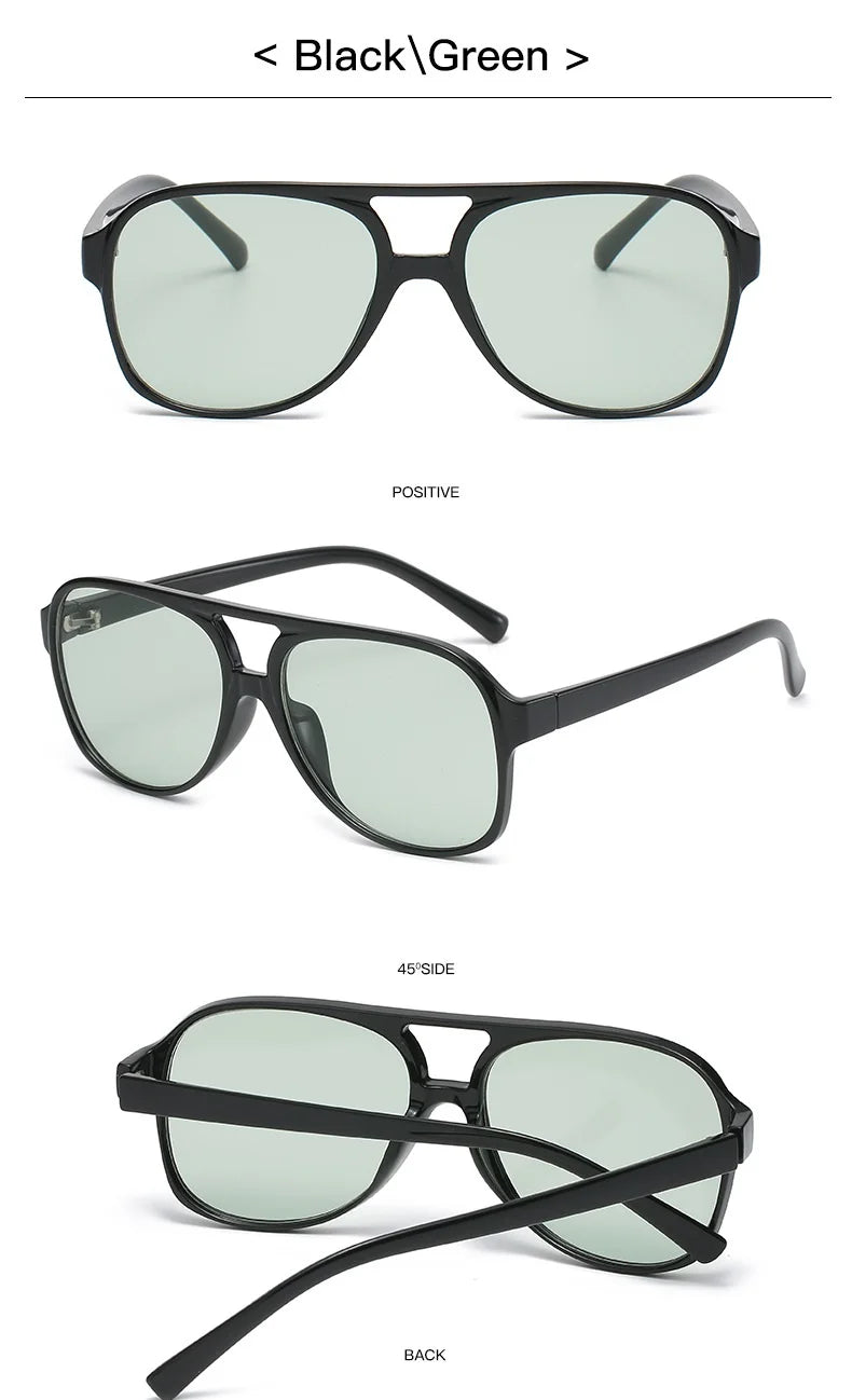 Retro Polarized Sunglasses for Men's Women's Large Frame Classic 90s Vintage Pilot Driving Eyewaer UV400 Protective Sun glasses