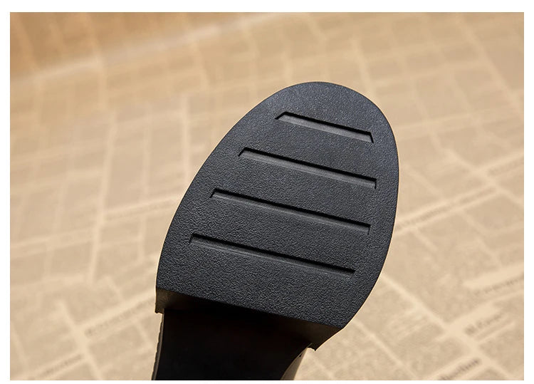High Heel Women Ankle Boots Fashion High Quality Platform Shoes for Women British Style Brown Boot Comfor Women Waterproof Boots