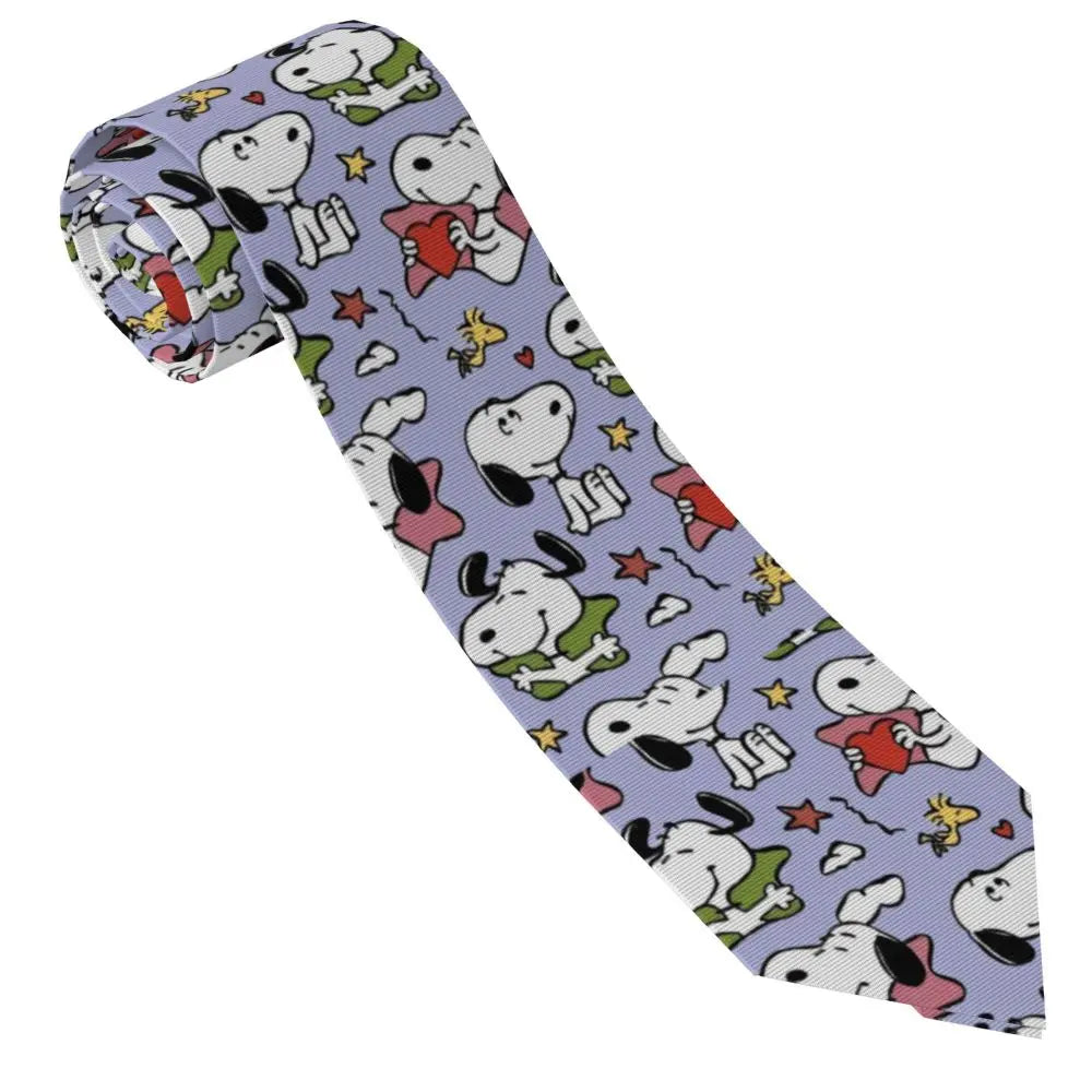 Snoopys & Woodstock Smile Giggle Laugh Neckties Silk 8 cm Neck Tie for Mens Shirt Accessories Cravat Wedding Accessories Office