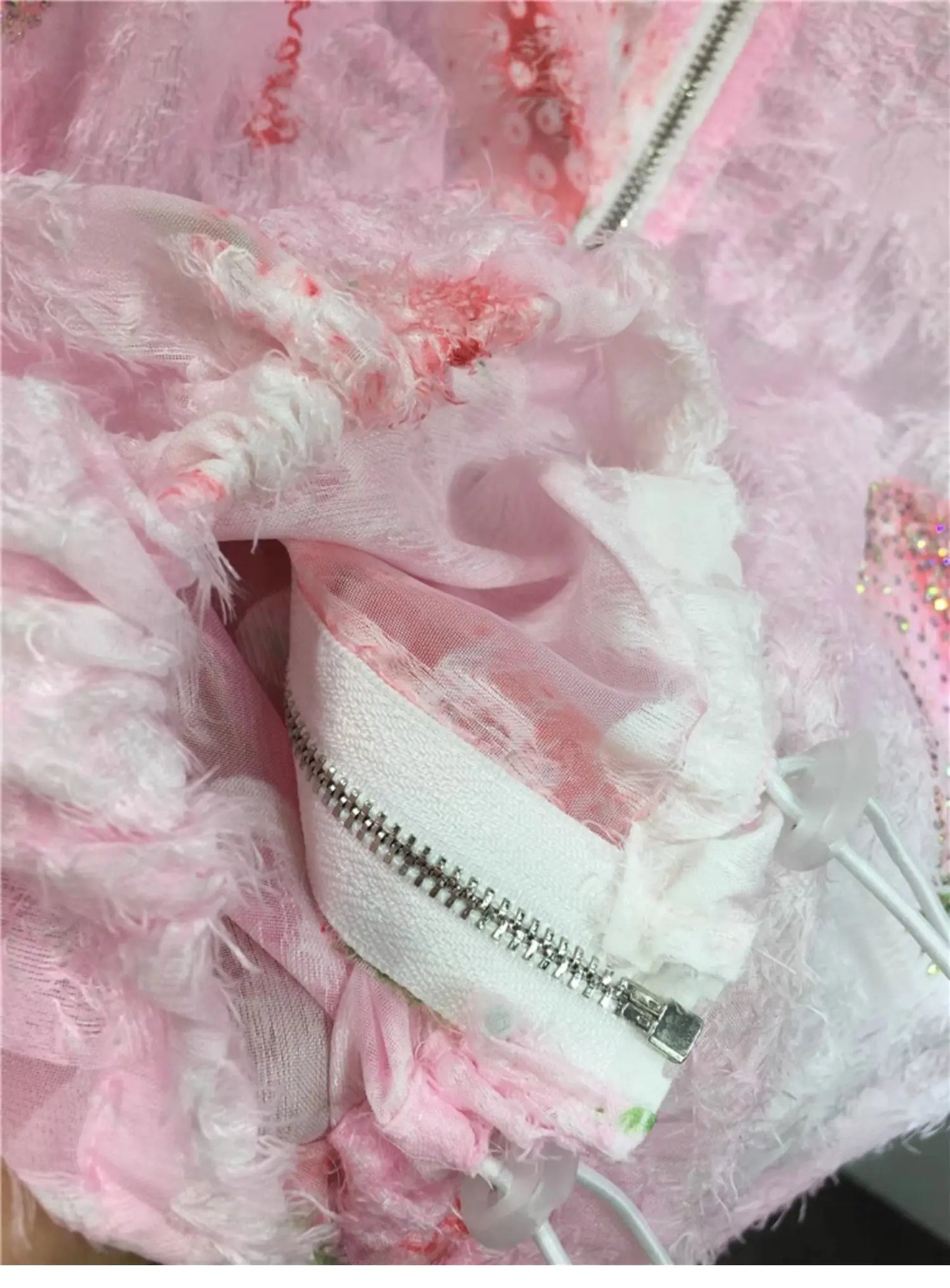 Women Hot Drilling Diamonds Beaded Sunscreen Hoodies Shirts Coat Strawberry Butterfly Lace Spliced Blouses Zipper Cardigan Tops