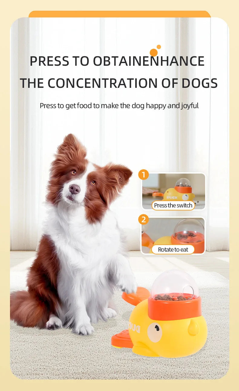 Pet Snack Feeder Dog Food Dispenser Automatic Feeder Puppy Cartoon Duck Design Used to Train Dogs Accessories Cats Cat Supplies