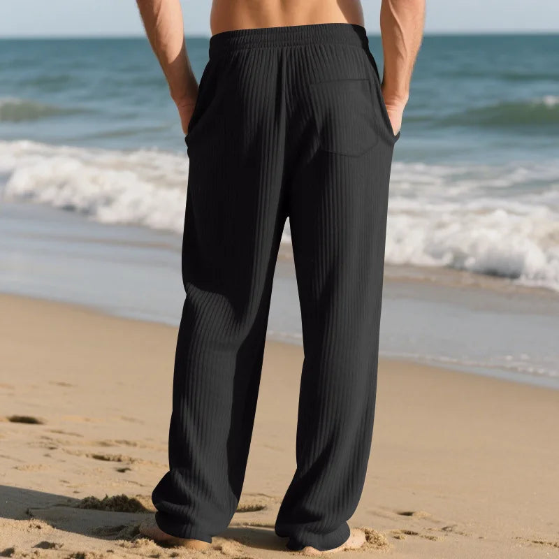 European and American Independent Station Men's Casual Trousers Loose Straight Pants Pit Strips Jacquard Wide Leg Pants
