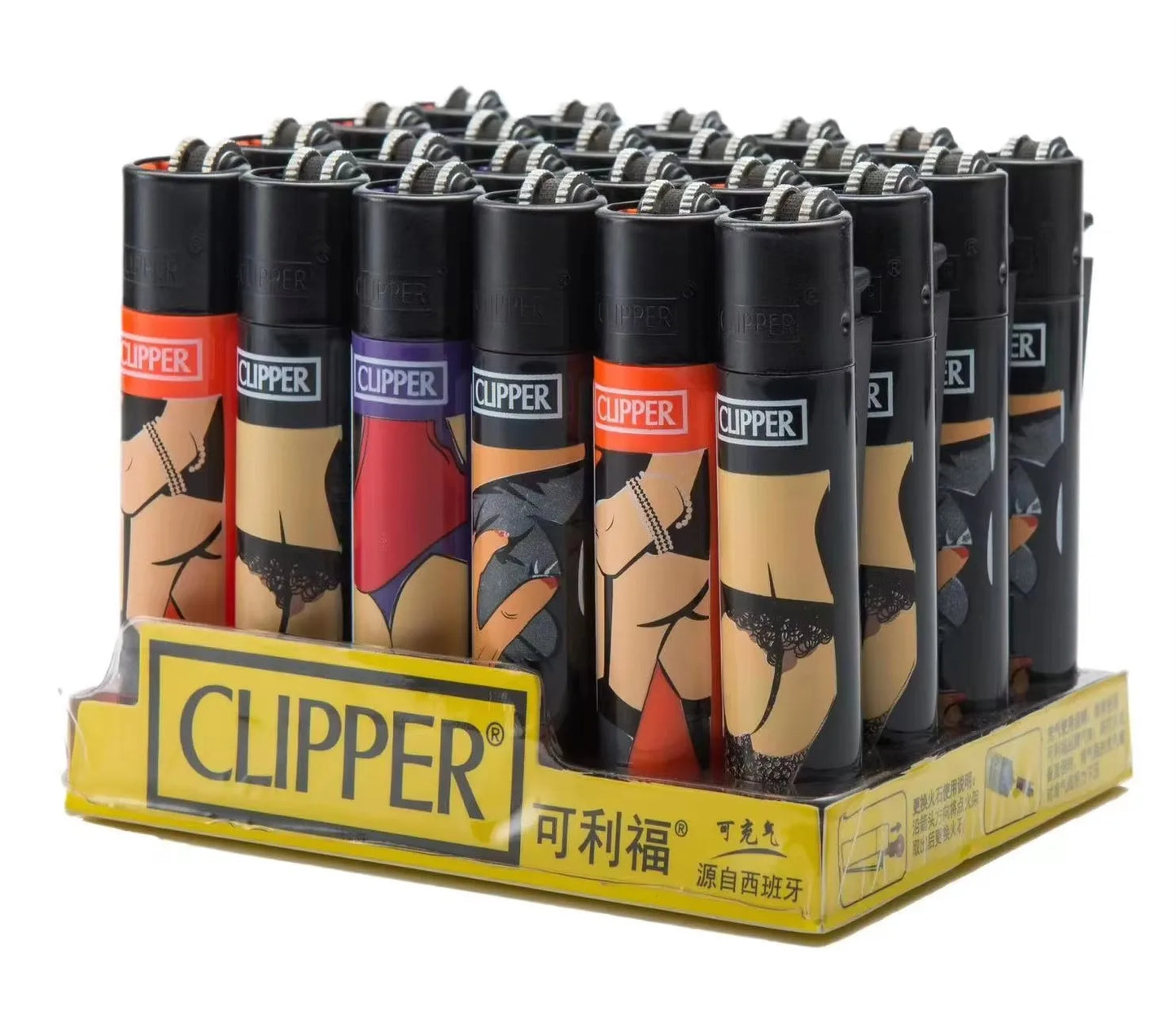 Clipper Lighter Grinding Wheel Mini Lighter Butane Flashlight Lighter (24pcs) Men's Small Tools Cool Gift Cigarette Accessories