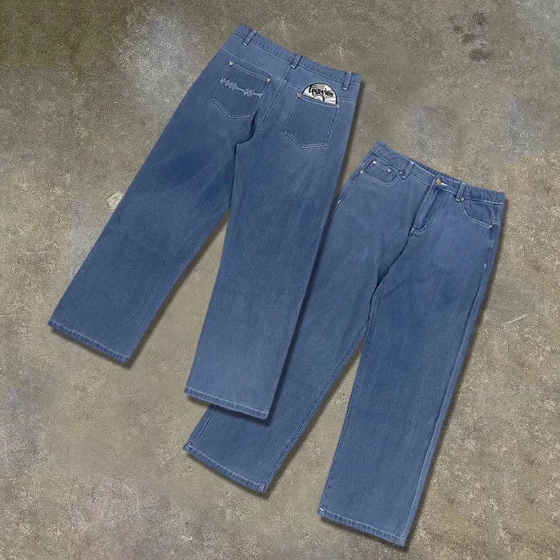 Fashionable Street Style Embroidered Sweatpants Autumn Winter Casual Pants Versatile Personality Couple's Pan