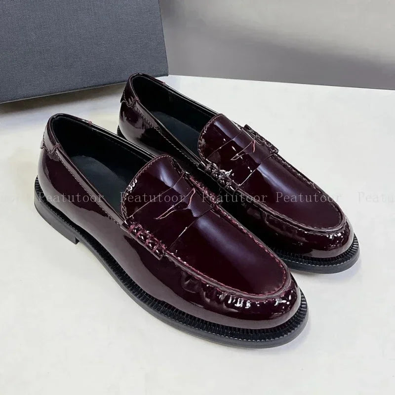 Women Loafers Round Toe Top Quality Genuine Leather Flats Shallow Comfort Daily Commute Walking Shoes Office Casual Shoes Hot