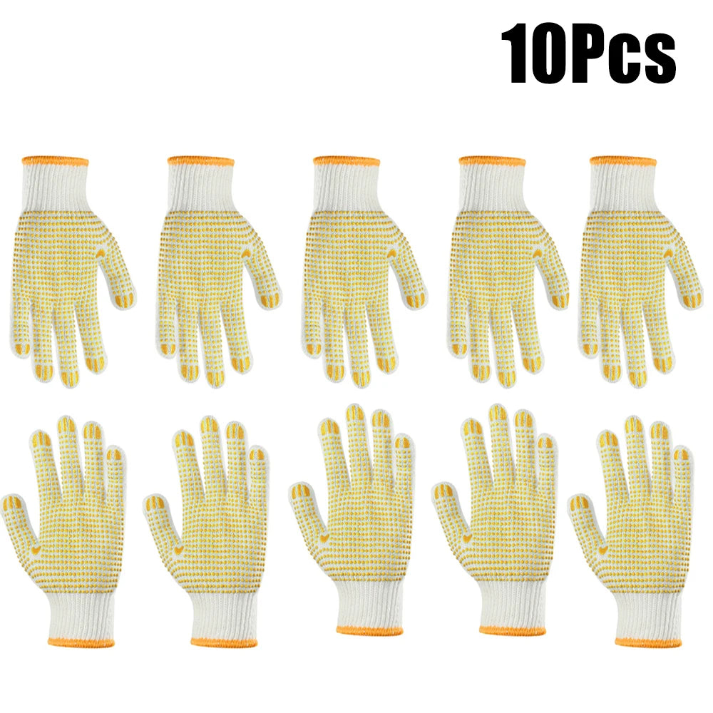 1/5/10 Pairs Labor Insurance Gloves Protective Work Gloves Home Wear-resistant Gardening Glove Tool Anti-slip Glue Dot Glove