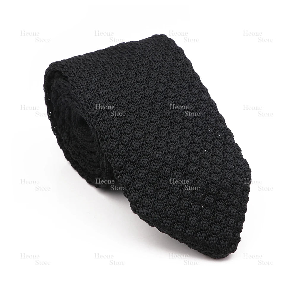 New Mens Knitted Ties Classic Striped Skinny Necktie For Business Wedding Party British Style Necktie Winter Neck Wear Accessory