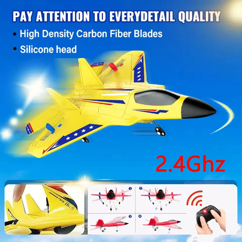 RC Plane KF803 2.4G With LED Lights RC Flying Model Glider RC Vertical Plane EPP Foam Toy Airplane Gifts For Kids