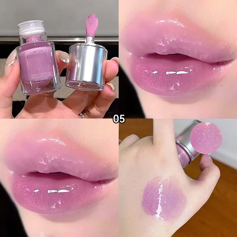 Shiny crystal through lips honey, moisturizing mirror moisturizing overlay, natural color lip glaze, moisturizing easy makeup
