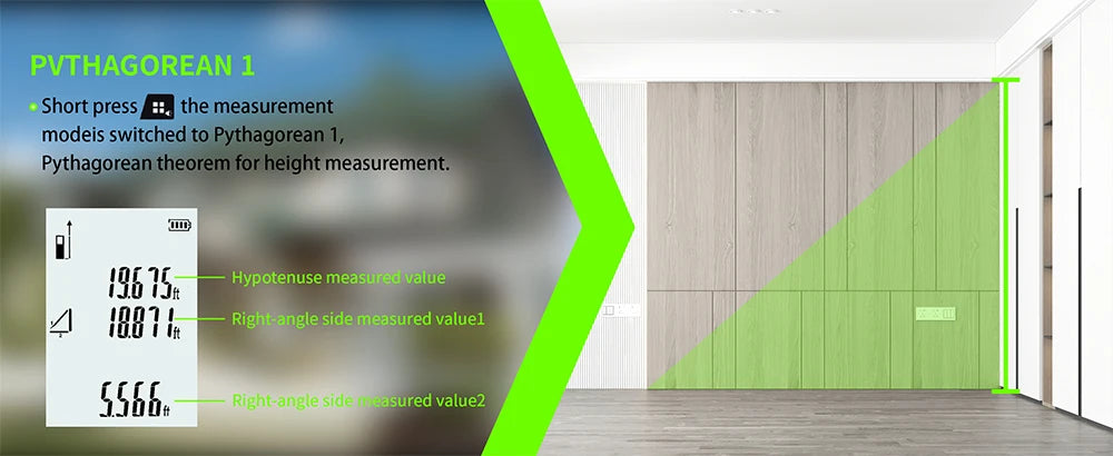 Green Laser Rangefinder 120m Distance Meter Tape Rangefinder Measurement Digital Tape Tool