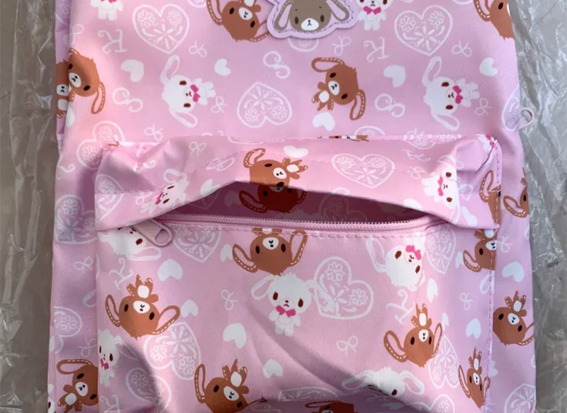 Cute Sugarbunnies Backpack Kawaii School Bags for Girls Cartoon Bunny Pink School Backpack Bagpack Knapsack