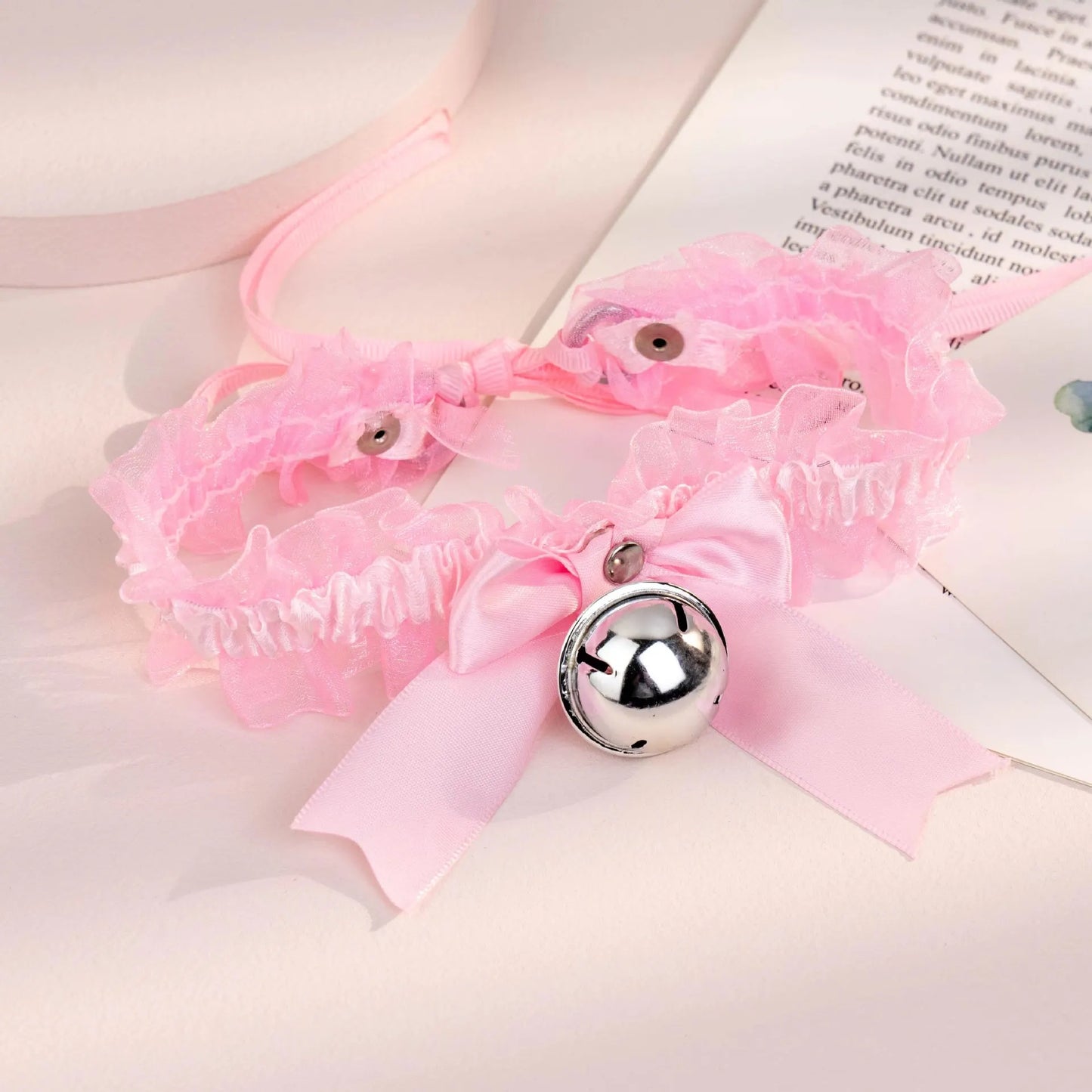 Japanese Bow Lace Lace Bell Necklace Choker Collarbone Neck Accessory Sexy Sweet Soft Girl Neck Strap Cos Maid Collar