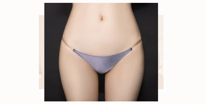Sexy Erotic Transparent Thong Panties Thin Elastic Low Waisted Women's Underwear Allure G-String Shiny Lingerie Ladies Thongs