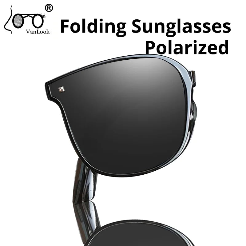 Folding Sunglasses Polarized Shade 100% Anti UV400 Summer 2023 New Square Sun Glasses For Large Face Women Men Sun Protection
